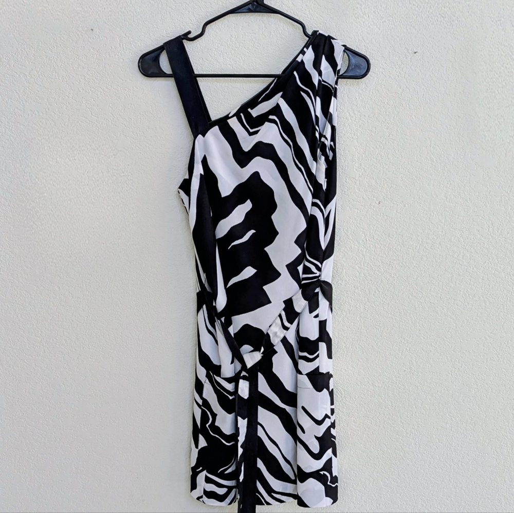 Armani Exchange Monochrome One-Shoulder Dress